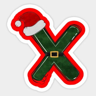 Letter X - Christmas Letter Sticker